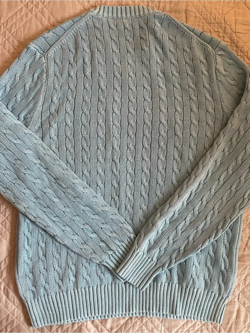 J CREW Garment-dyed cable-knit cotton sweater in Bright Arctic Size L $128 CQ893